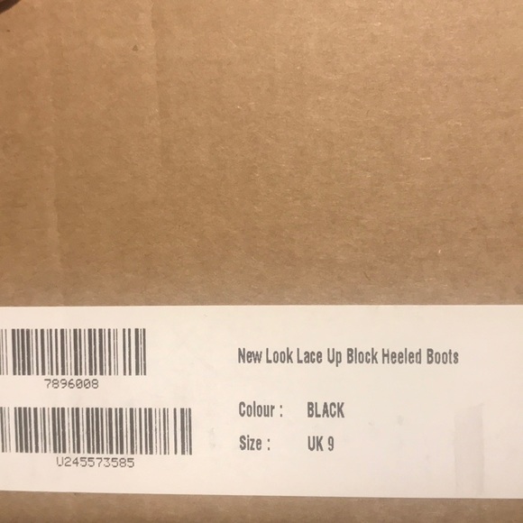 ASOS Lace Up Blocked Heeled black open toeBoot - Picture 5 of 5